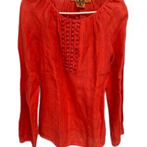 Women’s Tory Burch Half Button Down Blouse/ Shirt Size 4